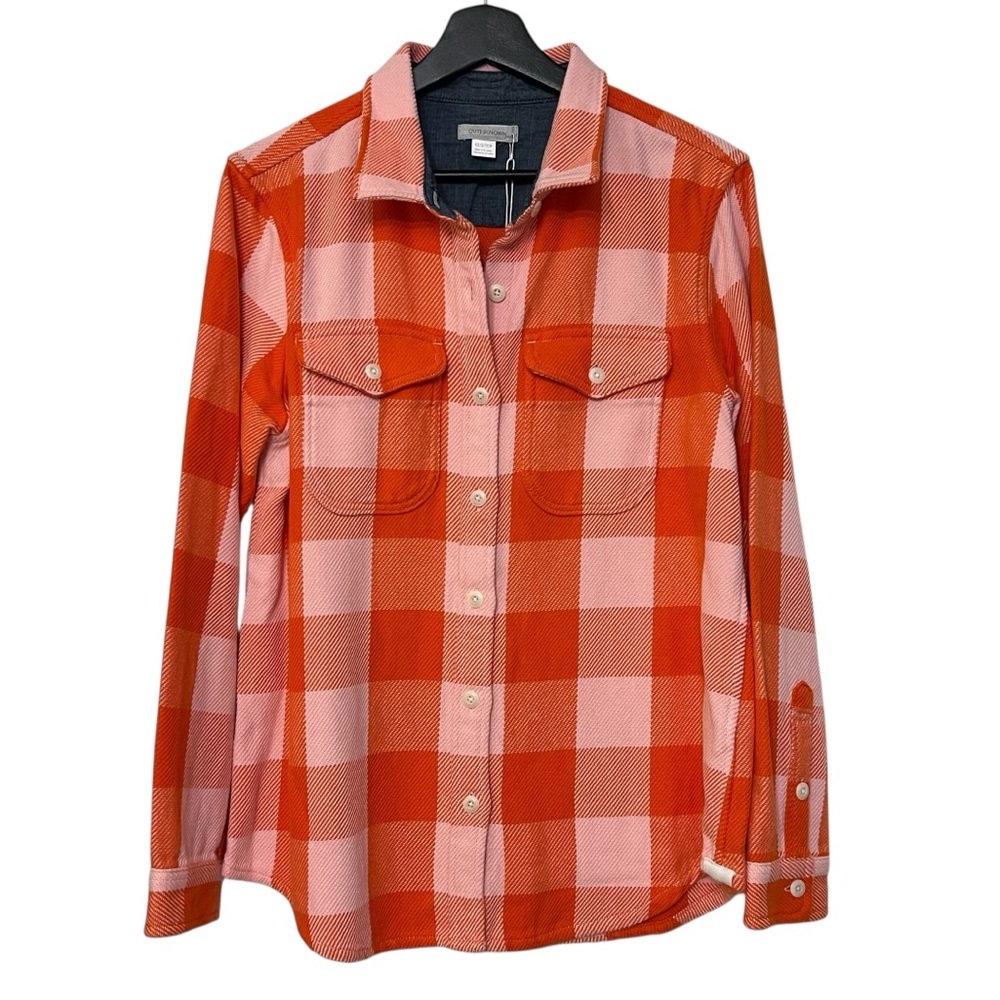 Outerknown Red and Pink Plaid Button-Down Shirt